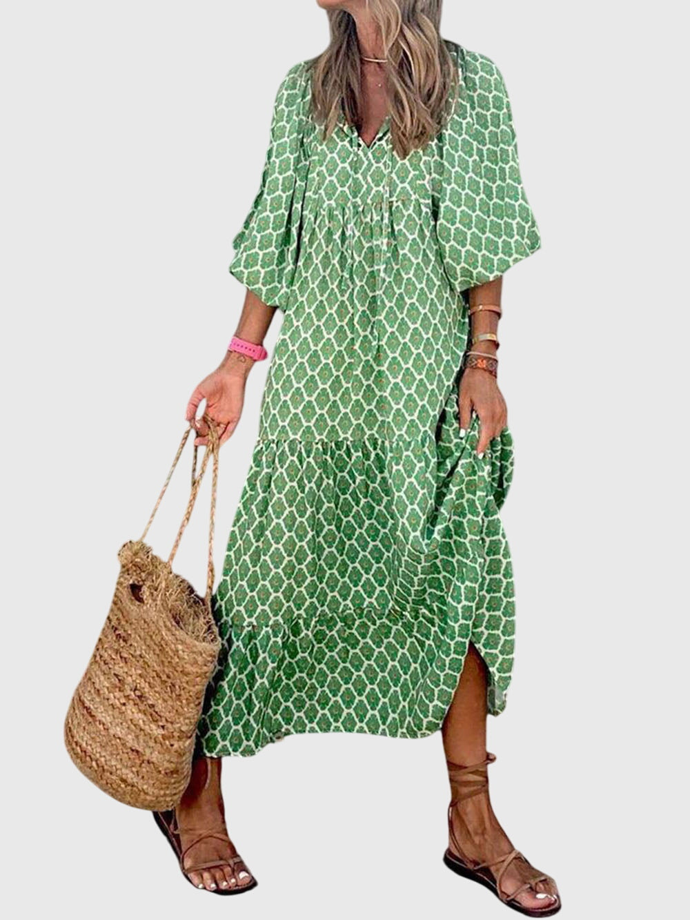 dawn - elegancka, szeroka sukienka maxi