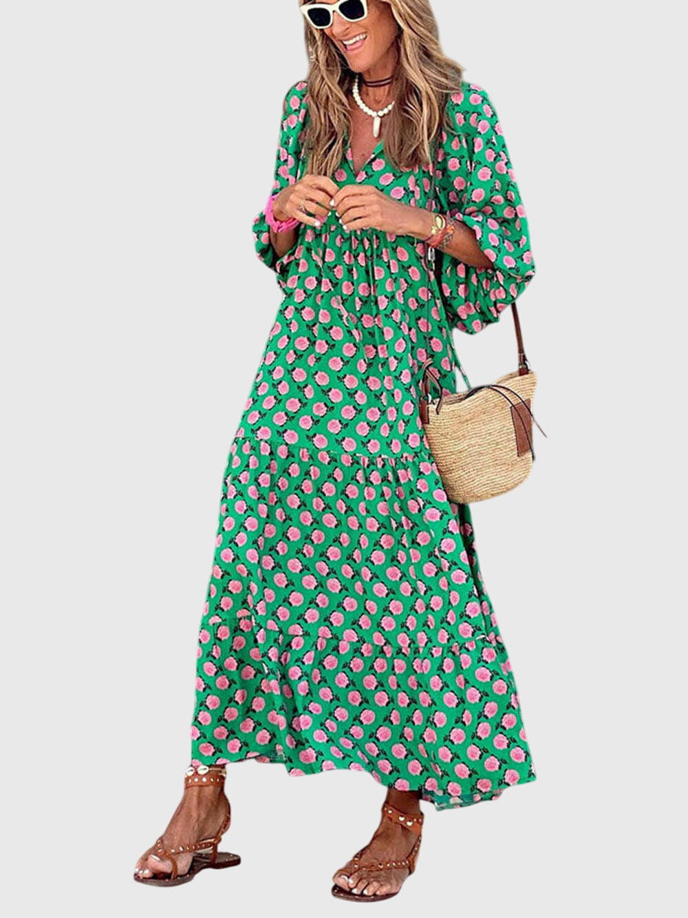 dawn - elegancka, szeroka sukienka maxi