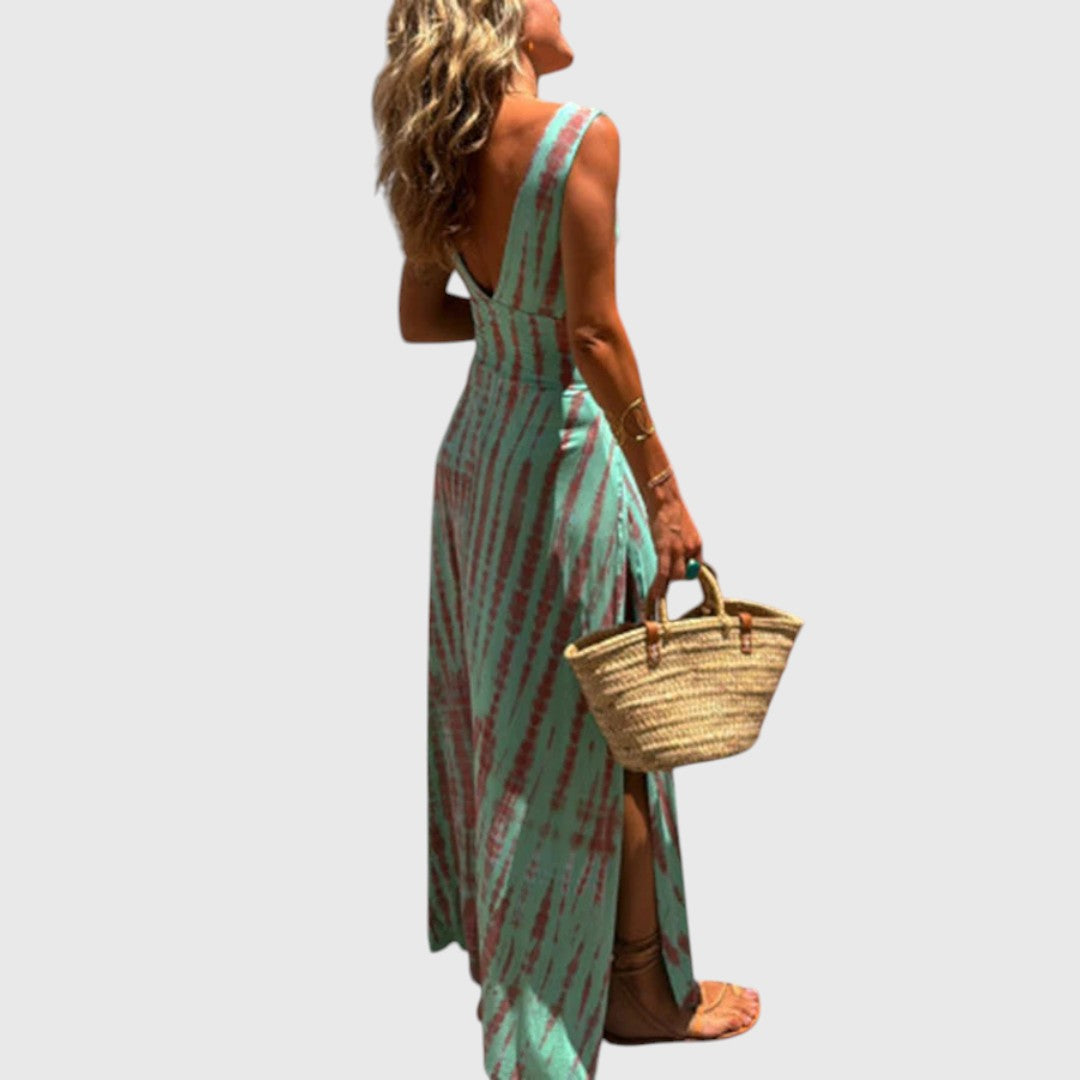 Nura - Sukienka maxi z głębokim dekoltem