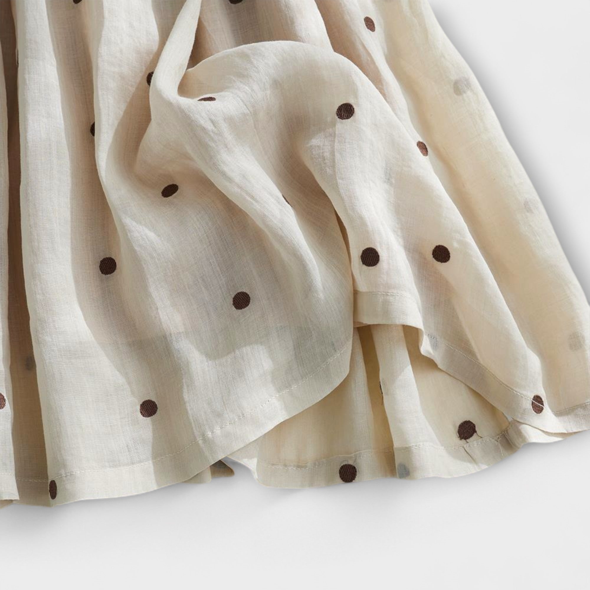 Spódnica maxi w kropki z mieszanki lnu i bawełny