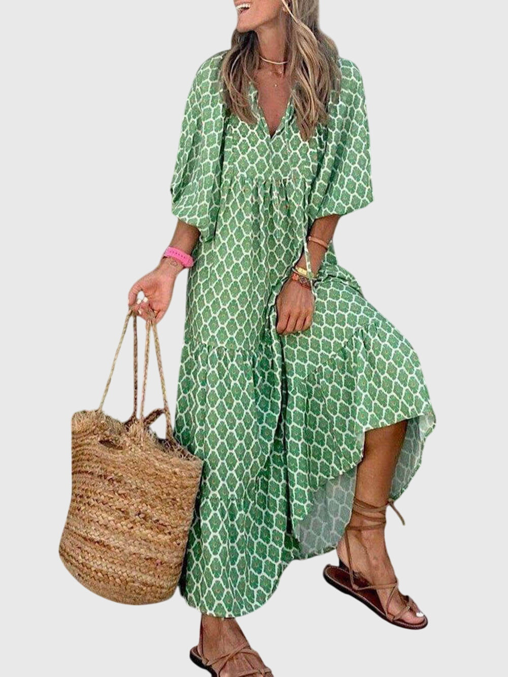 dawn - elegancka, szeroka sukienka maxi