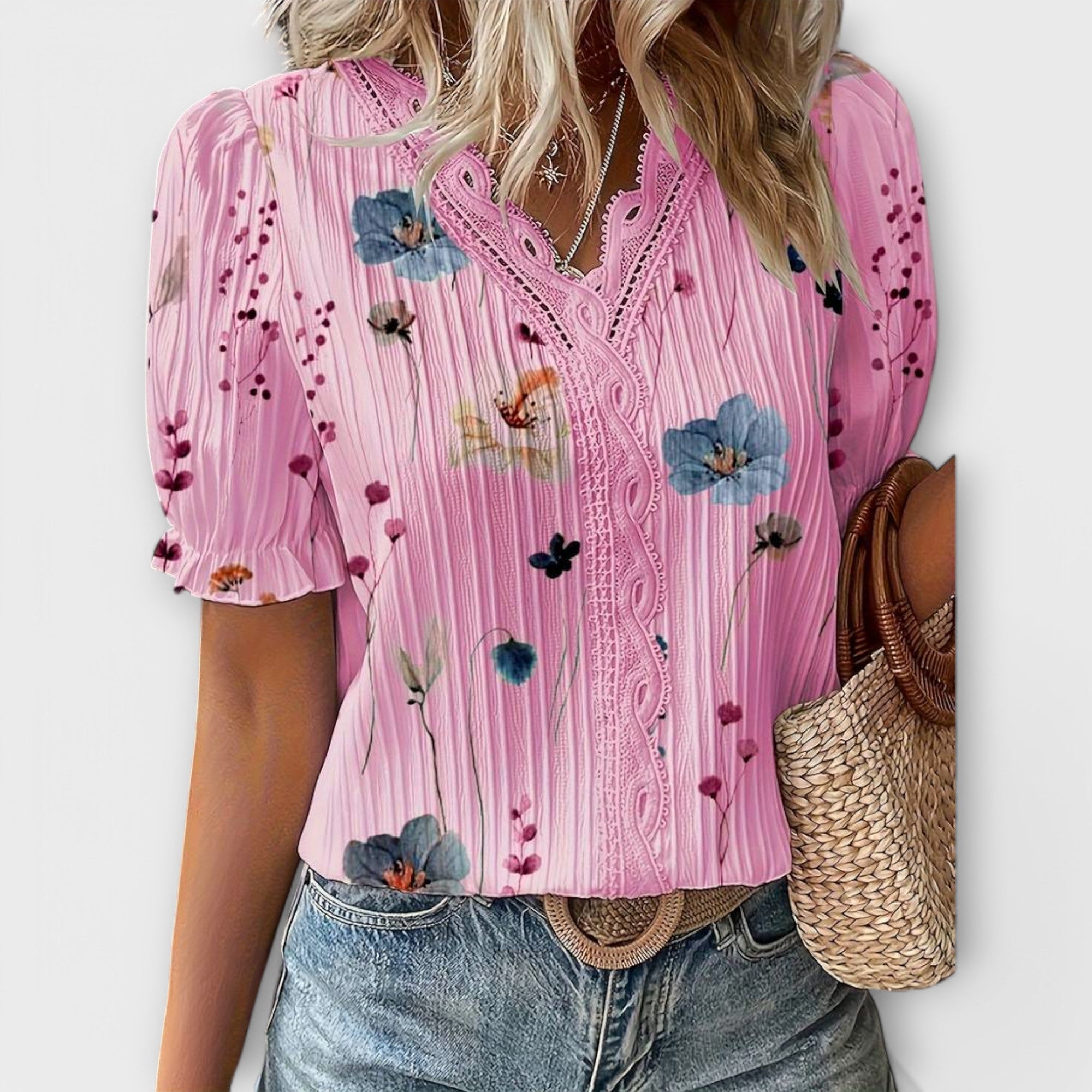 Koszulka Emily z dekoltem w serek w luźnym i eleganckim kroju