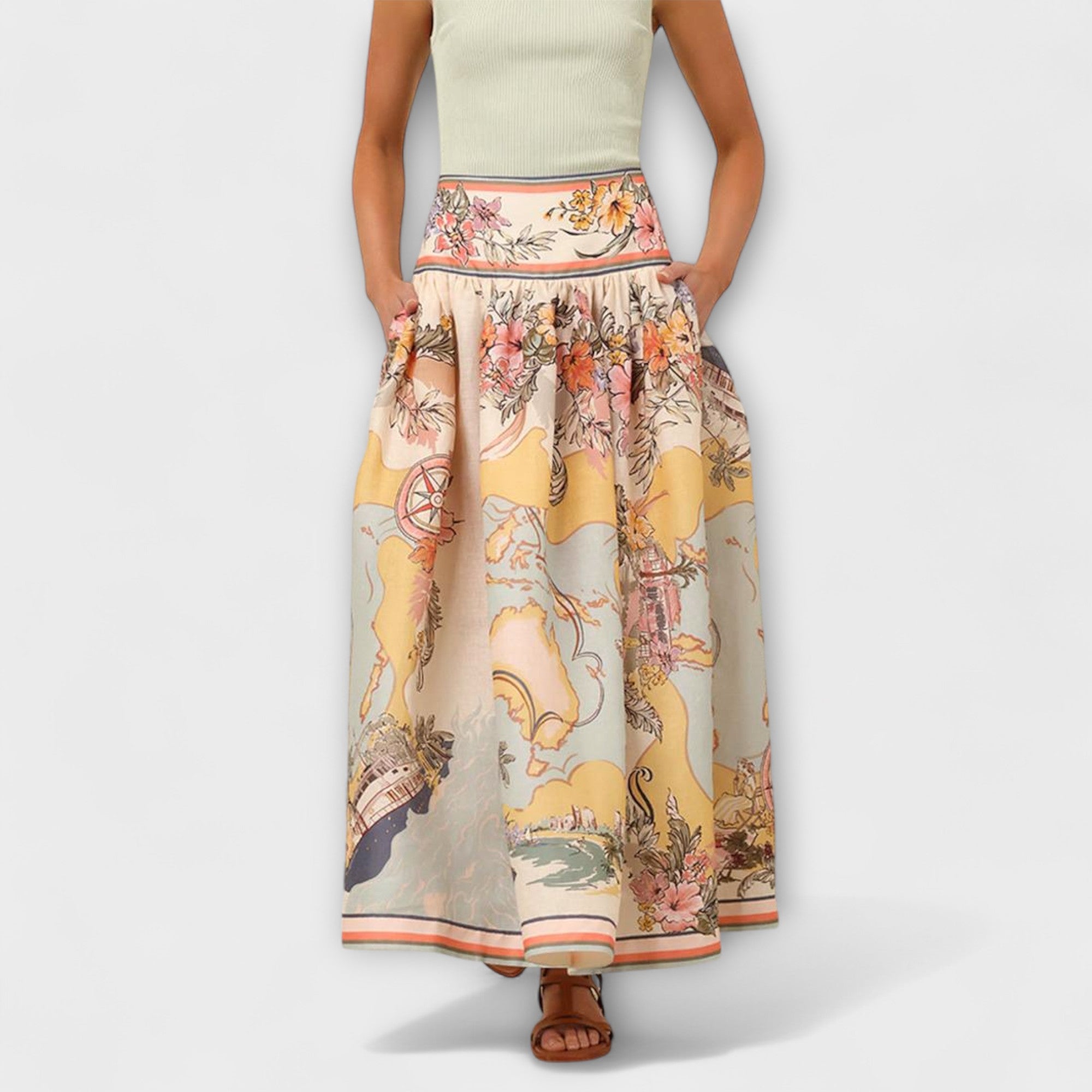 Elegancka mini spódnica w kształcie litery A w stylu vintage