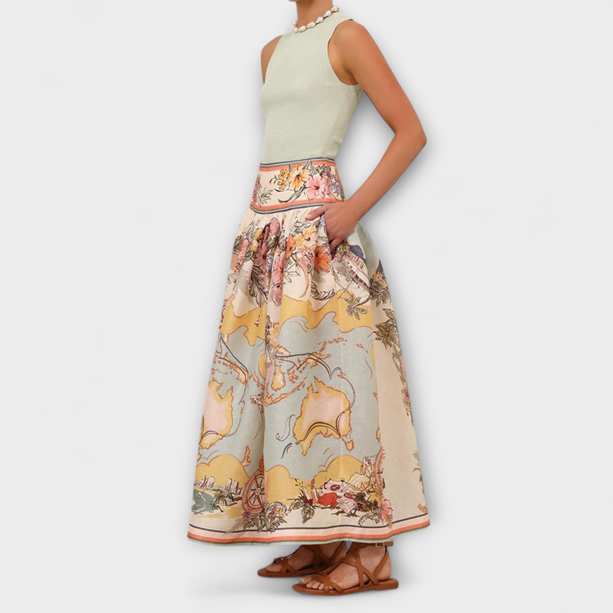 Elegancka mini spódnica w kształcie litery A w stylu vintage