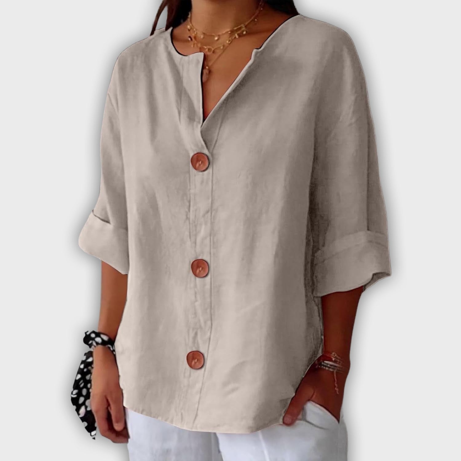 Luźna i elegancka koszula lniana na lato