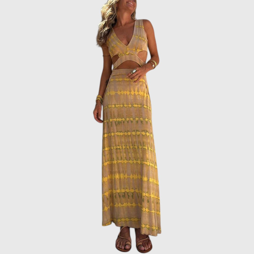 Nura - Sukienka maxi z głębokim dekoltem