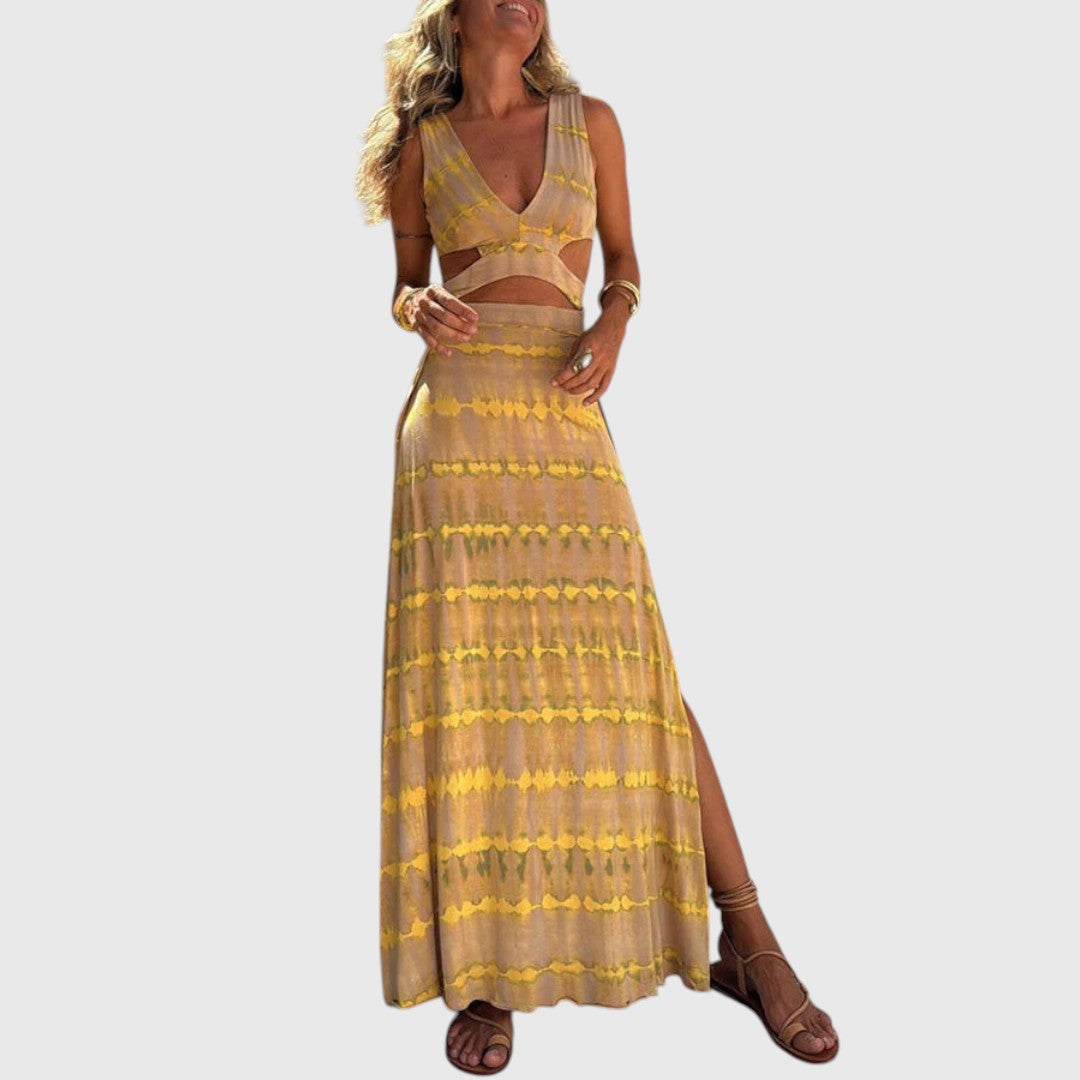 Nura - Sukienka maxi z głębokim dekoltem