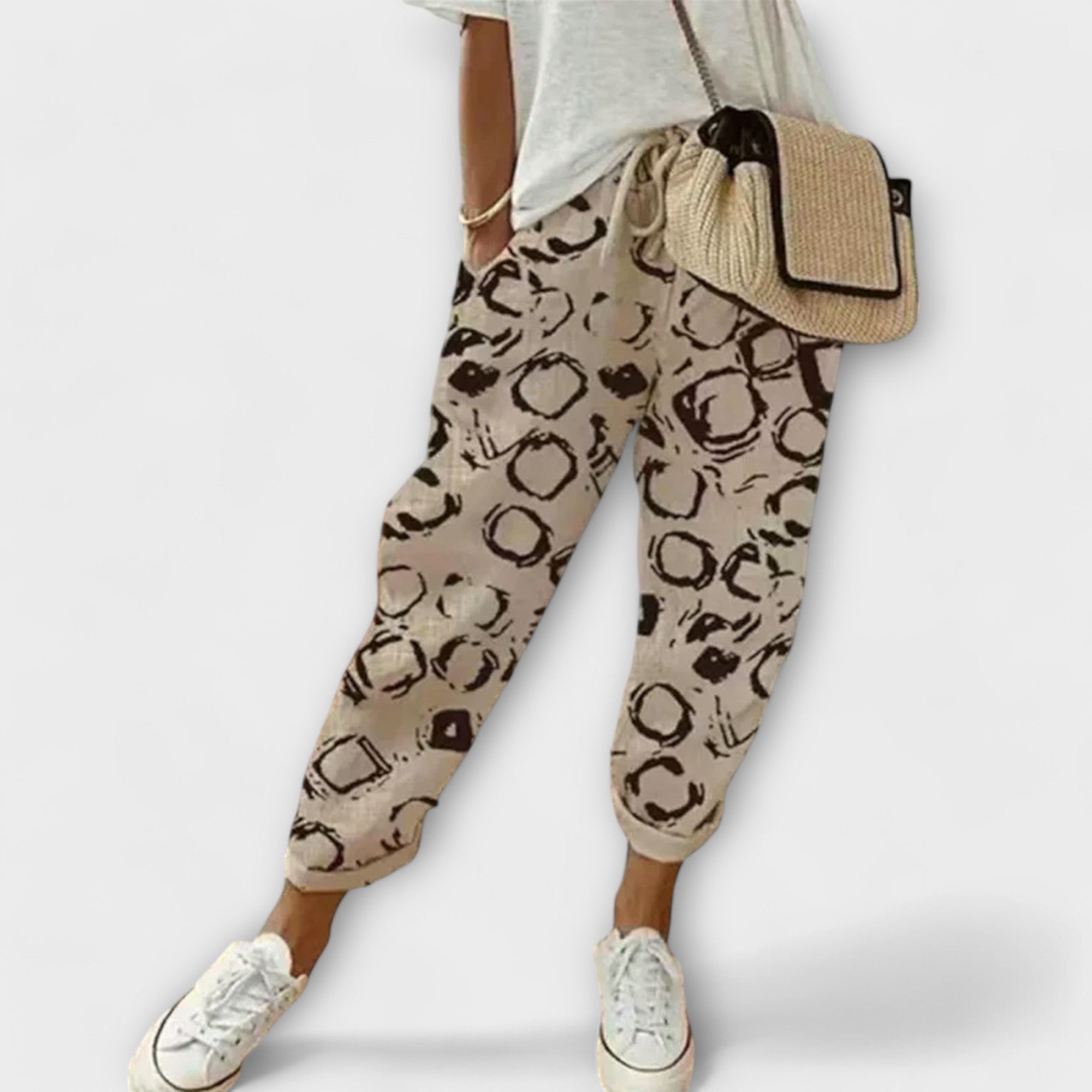 Borga - Wygodne spodnie bawełnowo-lniane