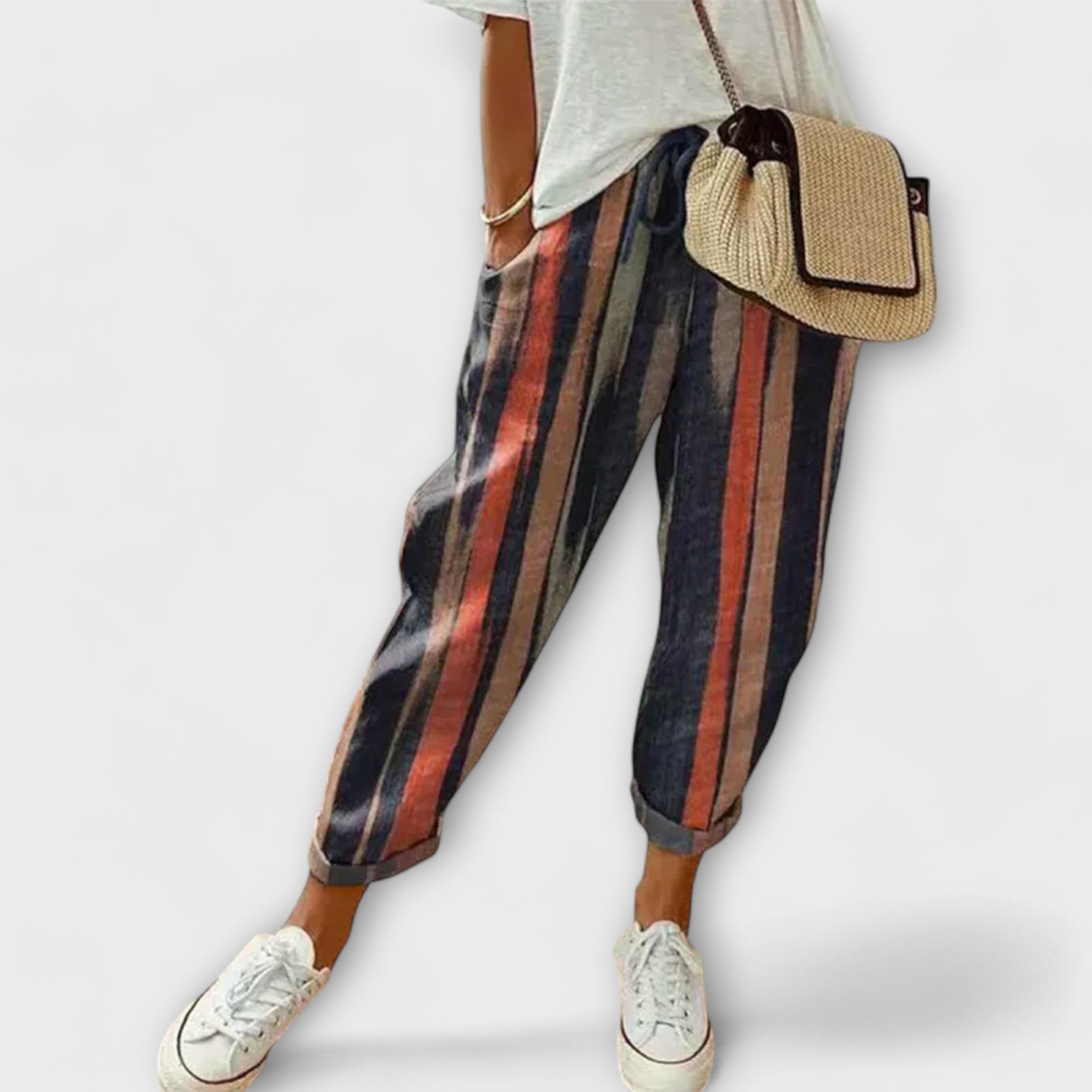 Borga - Wygodne spodnie bawełnowo-lniane