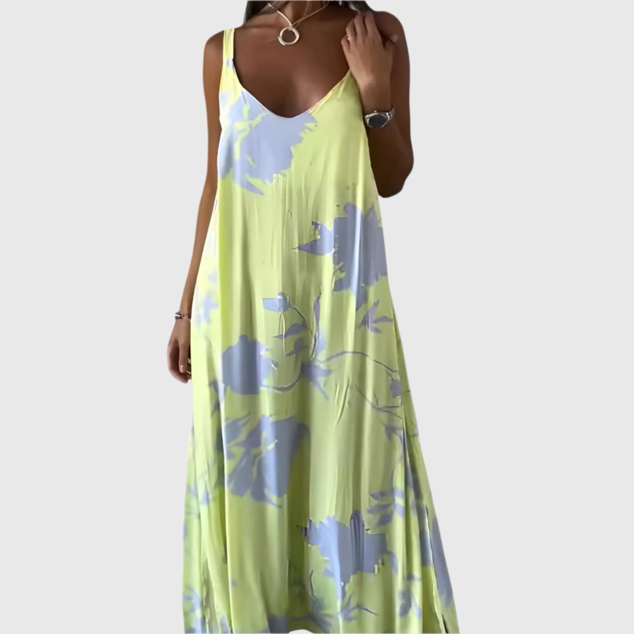 Tarin - Letnia sukienka w kwiaty bez rękawów