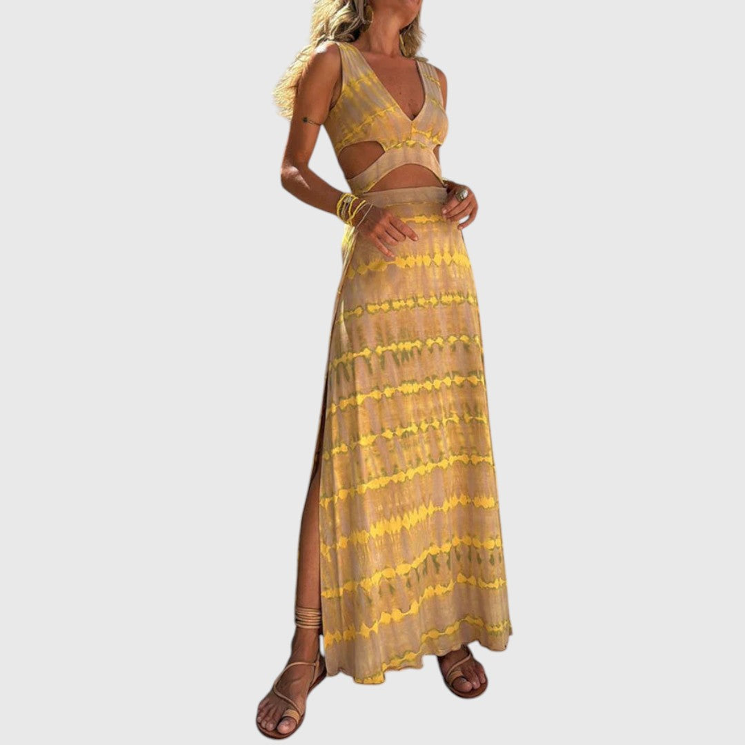 Nura - Sukienka maxi z głębokim dekoltem