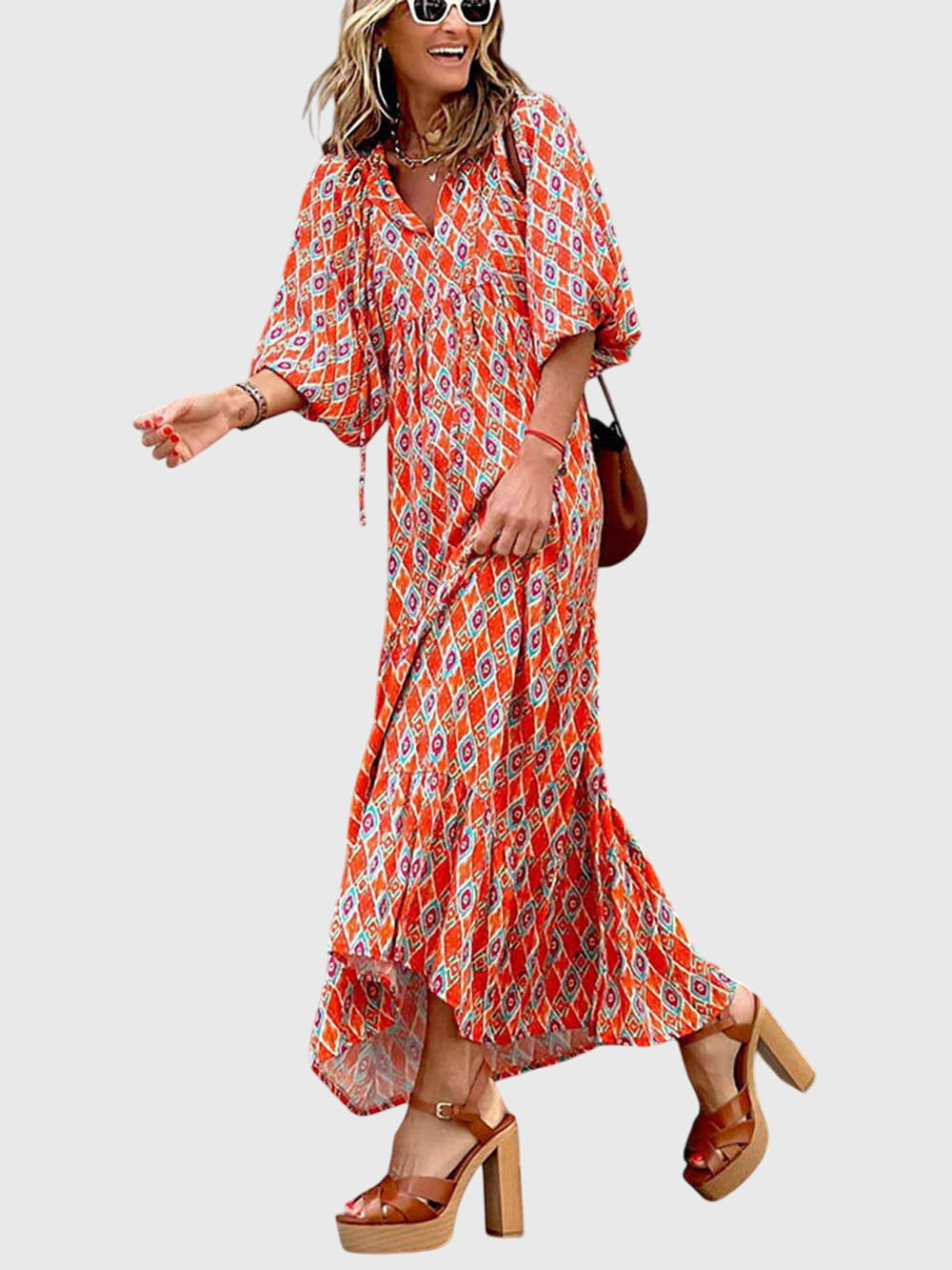 dawn - elegancka, szeroka sukienka maxi